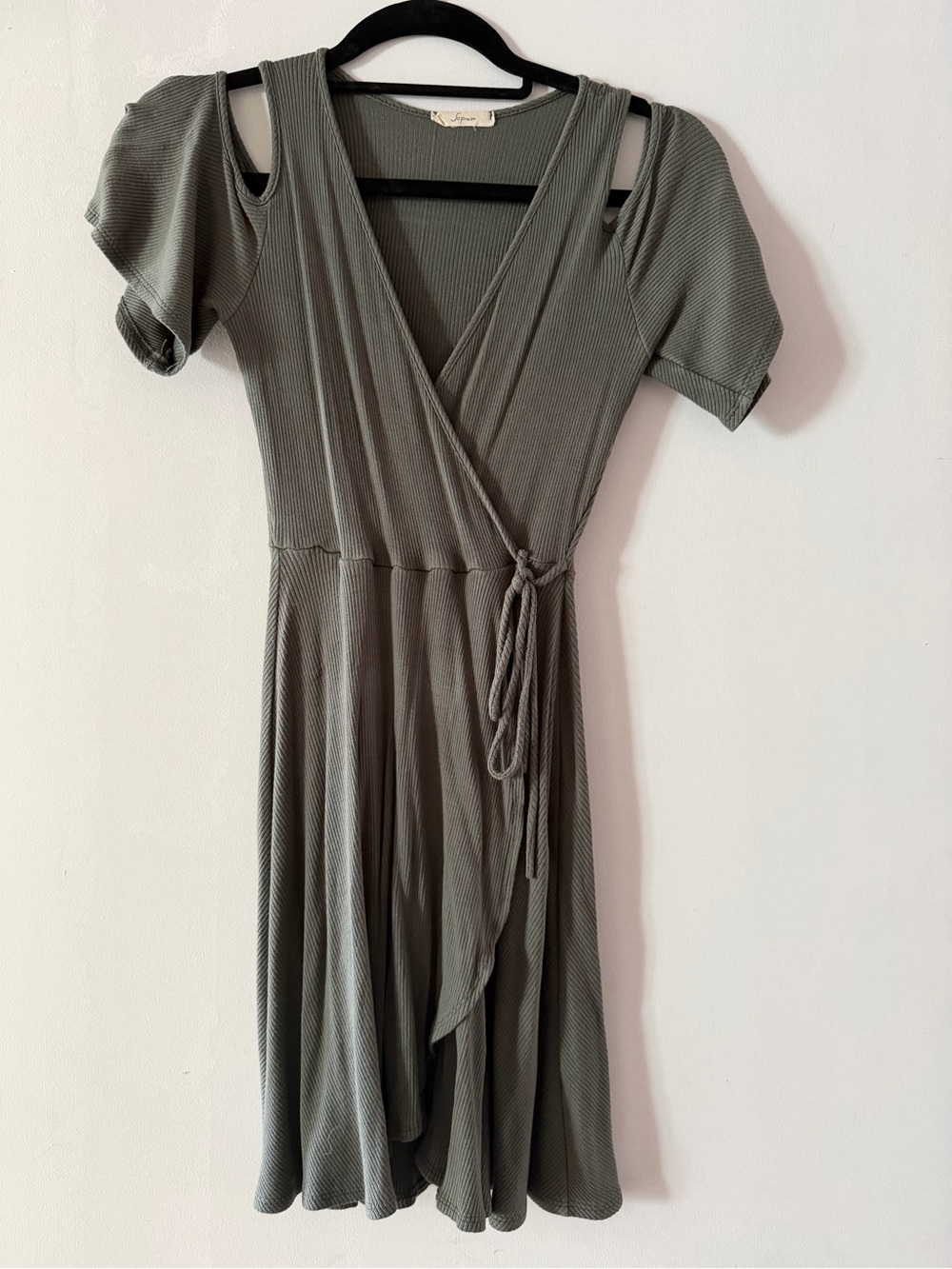 Soprano Olive Green Short Wrap Dress